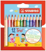 Stabilo Triangular colored pencil Trio thick and short 12-pack Stabilo Triangular colored pencil Trio thick and short 12-pack