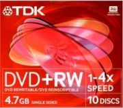 TDK DVD+RW 4.7GB Jewel Case Pack of 10 TDK DVD+RW 4.7GB Jewel Case Pack of 10