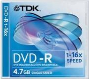 TDK DVD-R 4.7GB 16x Jewel Case Pack of 5 TDK DVD-R 4.7GB 16x Jewel Case Pack of 5