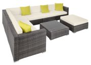 tectake Marbella Rattan Lounge with Aluminum Frame tectake Marbella Rattan Lounge with Aluminum Frame