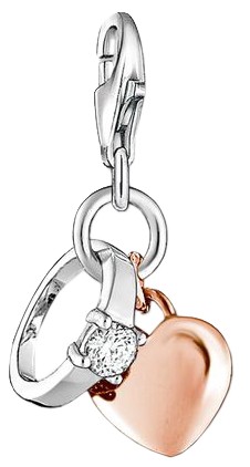 Thomas Sabo Charm pendant ring with white heart (1000-416-14) Thomas Sabo Charm pendant ring with white heart (1000-416-14)