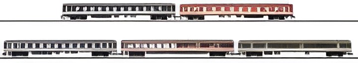 Trix Set with 5 Express Train Cars "Pop Colors" 15851 Trix Set with 5 Express Train Cars "Pop Colors" 15851