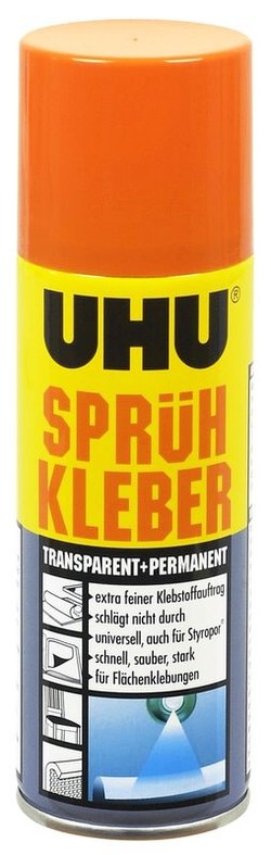 UHU Permanent transparent spray adhesive 200 ml UHU Permanent transparent spray adhesive 200 ml
