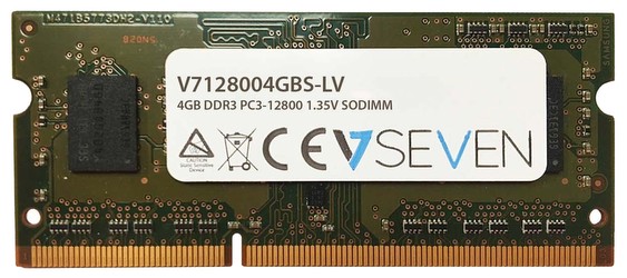 V7 DDR3-1600 4GB SO-DIMM Laptop Memory (V7128004GBS-LV) V7 DDR3-1600 4GB SO-DIMM Laptop Memory (V7128004GBS-LV)