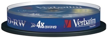 Verbatim DVD+RW 4.7GB 4x 10-Pack Spindle 43488 Verbatim DVD+RW 4.7GB 4x 10-Pack Spindle 43488