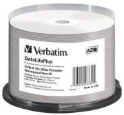 Verbatim DVD-R 16x Wide Print Waterproof No ID 50 pack 43734 Verbatim DVD-R 16x Wide Print Waterproof No ID 50 pack 43734