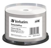 Verbatim DVD-R 16x DataLifePlus Prof. 50 Spindle 43744 Verbatim DVD-R 16x DataLifePlus Prof. 50 Spindle 43744