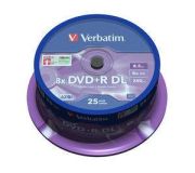Verbatim DVD+R DL 8.5GB 8x Matte Silver 25 Pack Spindle 43757 Verbatim DVD+R DL 8.5GB 8x Matte Silver 25 Pack Spindle 43757