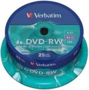 Verbatim DVD-RW Matte Silver 25-Pack Spindle 43639 Verbatim DVD-RW Matte Silver 25-Pack Spindle 43639