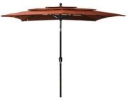 vidaXL Sun Umbrella with Aluminum Pole 3-Layer 2.5 x 2.5 m vidaXL Sun Umbrella with Aluminum Pole 3-Layer 2.5 x 2.5 m