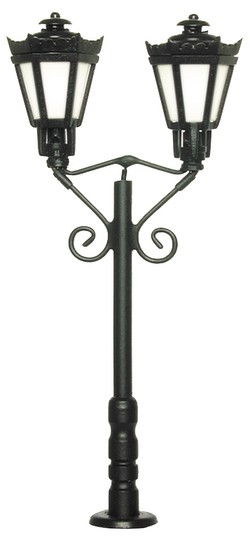 Viessmann H0 park lantern double-flame black LED warm white (6073) Viessmann H0 park lantern double-flame black LED warm white (6073)
