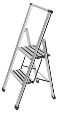 Wenko Aluminum Folding Step Ladder 2-Step 601011100 Wenko Aluminum Folding Step Ladder 2-Step 601011100