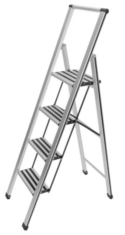 Wenko Aluminum Folding Step Ladder 4-Step 601013100 Wenko Aluminum Folding Step Ladder 4-Step 601013100
